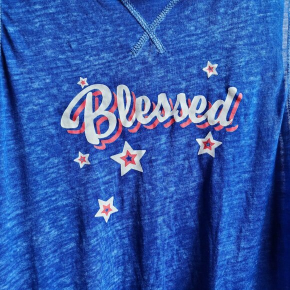 No Boundaries Blue Blessed Tank Top Size XL - Picture 7 of 14